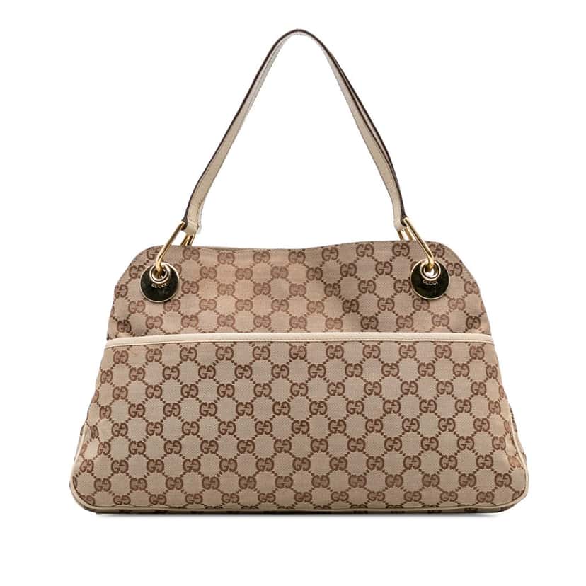 Gucci GG Canvas Eclipse Shoulder Bag Brown Canvas Fair condition - Front View