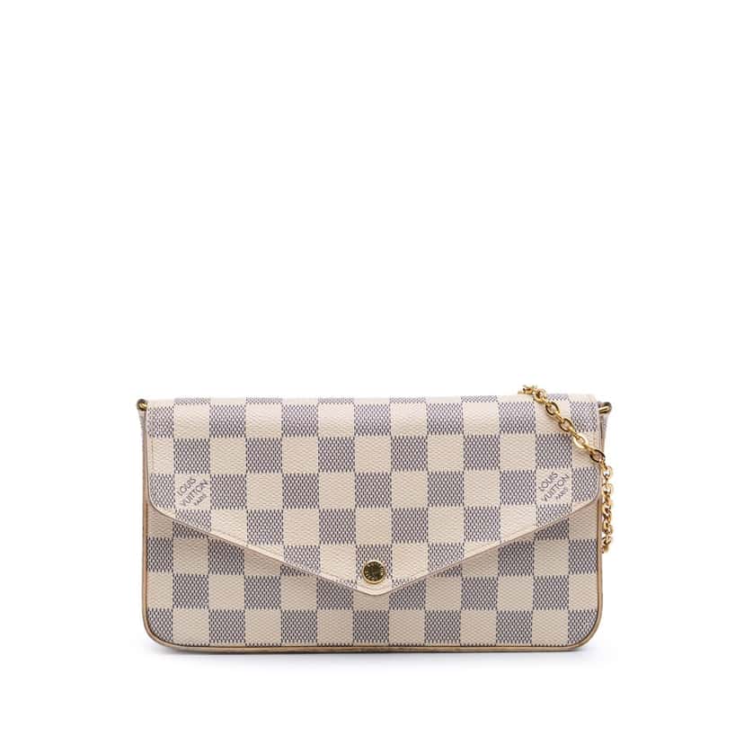 Louis Vuitton Damier Azur Pochette Felicie White Canvas Good condition - Front View