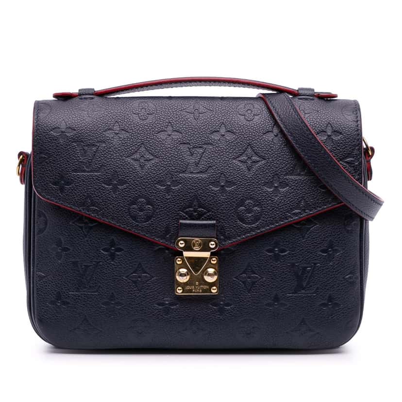 Louis Vuitton Monogram Empreinte Pochette Metis Blue Leather Good condition - Front View