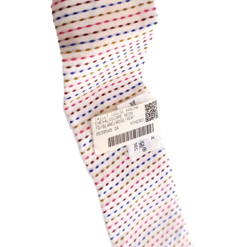 Hermès Chevaloscope Neon Twilly Scarf White Silk Very good condition - Box View