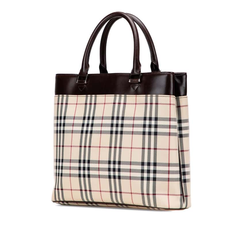 Burberry House Check Canvas Tote Brown Canvas Good condition - Back View