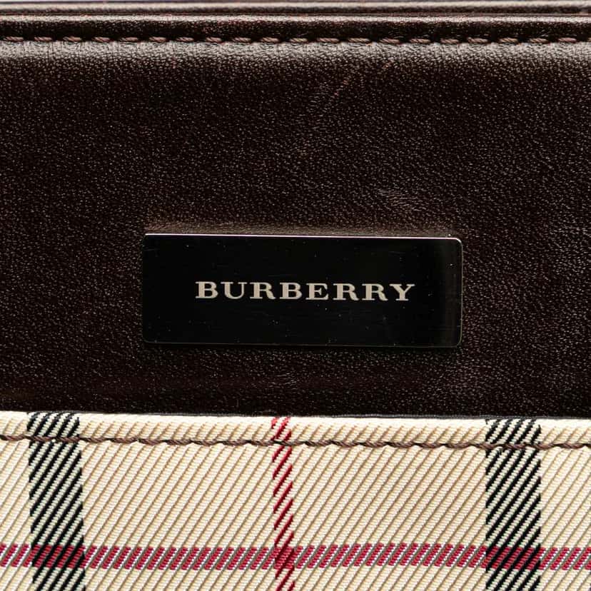 Burberry House Check Canvas Tote Brown Canvas Good condition - Box View