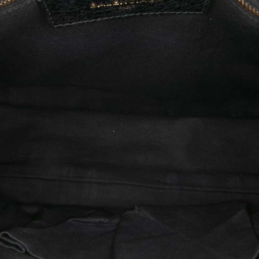 Balenciaga Small Lambskin Motocross Striped Classic City Satchel Black Leather Good condition - Model View