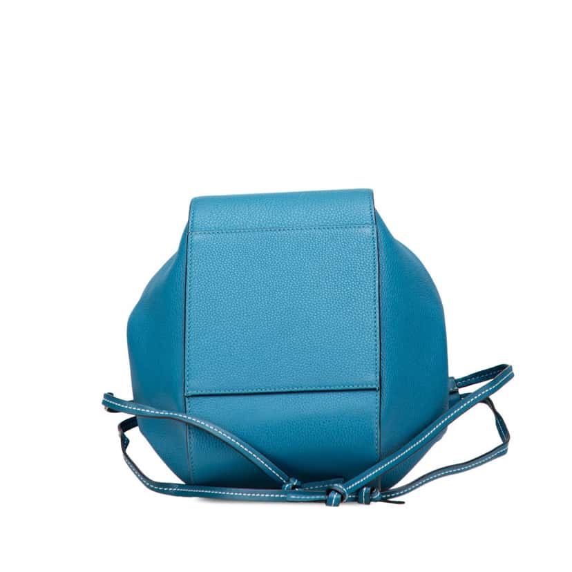 Loewe Small Grained Calfskin Drawstring Hammock Bag Blue Leather Good condition - Inside View
