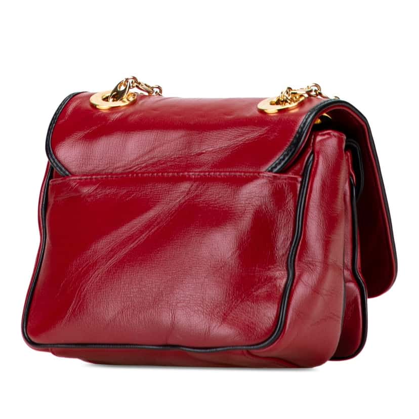 Gucci Mini Leather Marina Shoulder Bag Red Leather Good condition - Back View