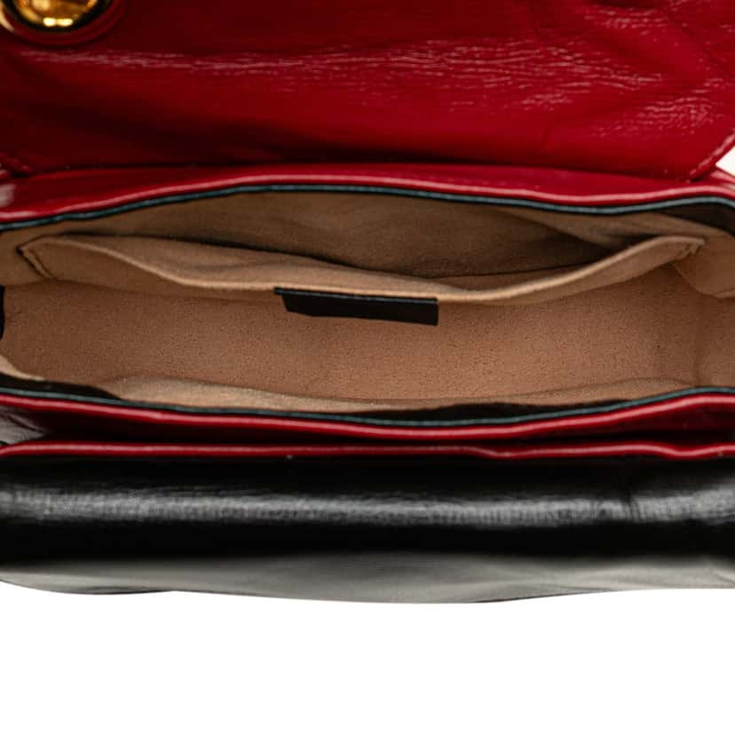 Gucci Mini Leather Marina Shoulder Bag Red Leather Good condition - Model View