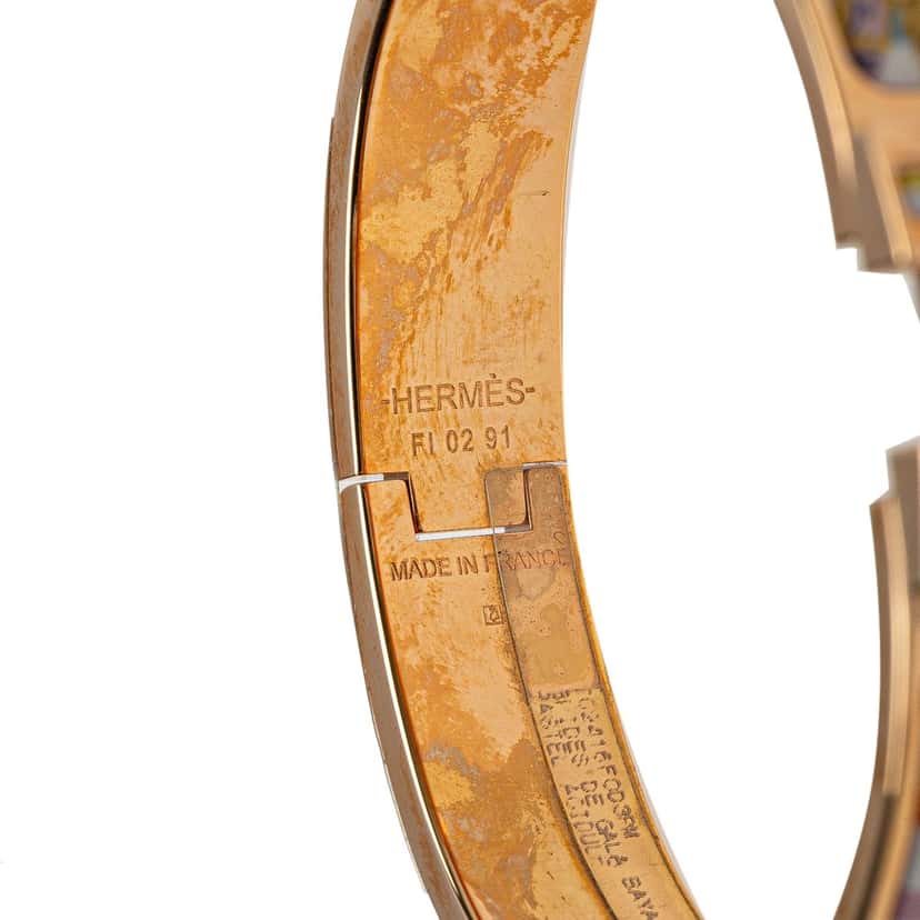 Hermès Narrow Brides De Gala Bayadere Enamel Clic H Bangle Gold Good condition - Model View