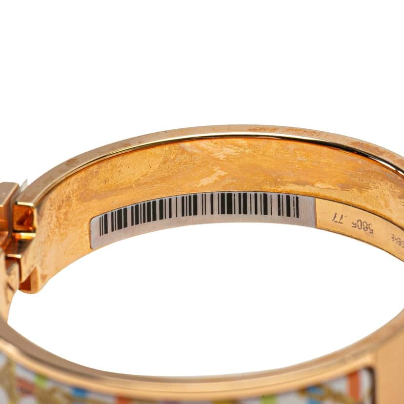Hermès Narrow Brides De Gala Bayadere Enamel Clic H Bangle Gold Good condition - Box View