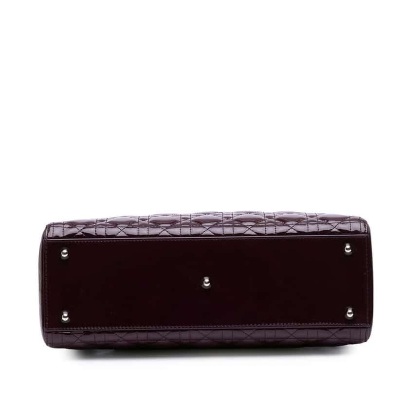 Dior Large Patent Cannage Lady Dior Purple Leather Good condition - Inside View