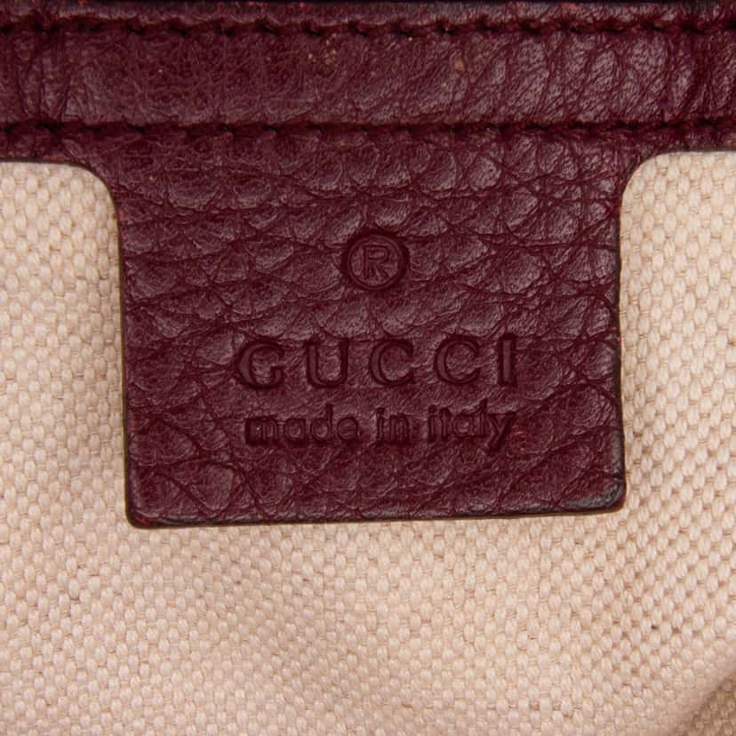 Gucci Small Calfskin Bamboo Shopper Satchel Purple Leather Good condition - Box View