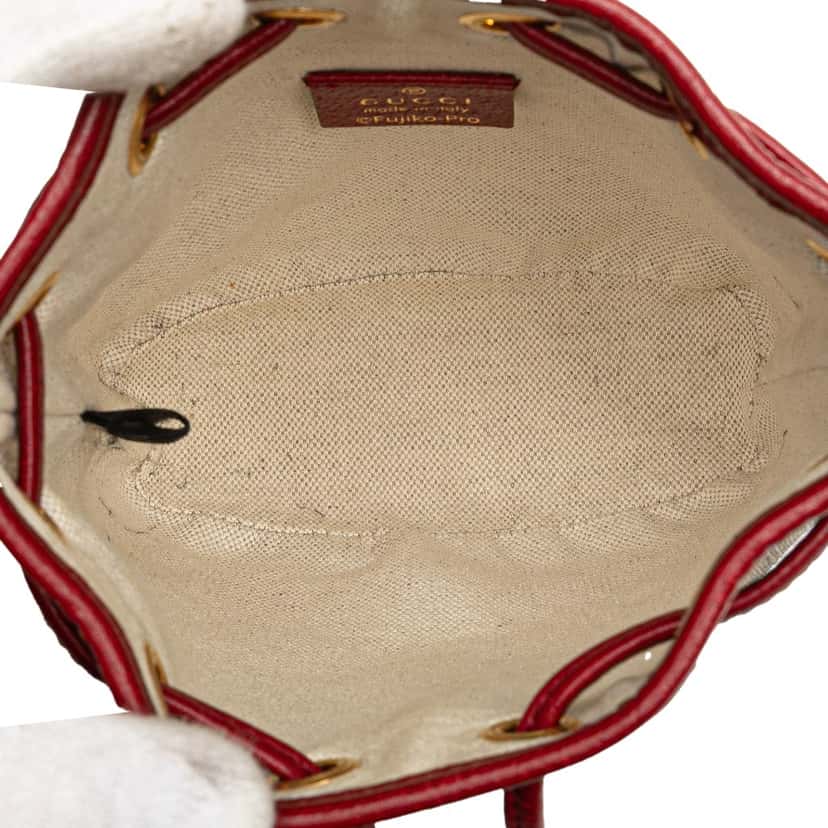 Gucci Micro GG Supreme Doraemon Bucket Bag Brown Canvas Good condition - Model View