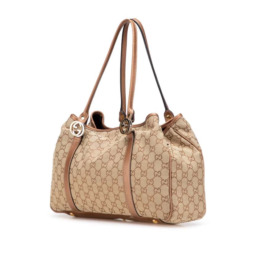 Gucci GG Canvas Twins Tote Brown Canvas Good condition - Back View