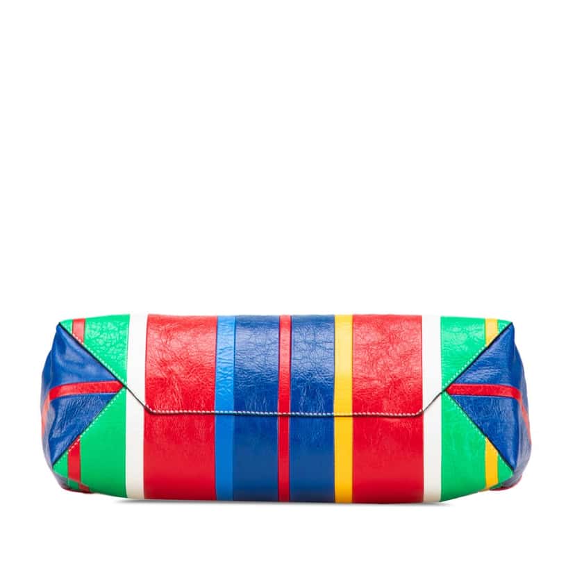 Balenciaga Large Lambskin Striped Barbes Z Pouch Red Leather Good condition - Inside View