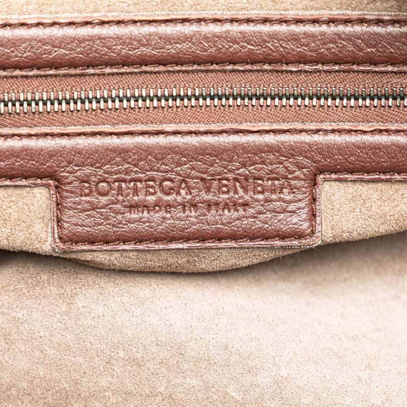 Bottega Veneta Cervo Patchwork Bowler Bag Brown Leather Good condition - Box View