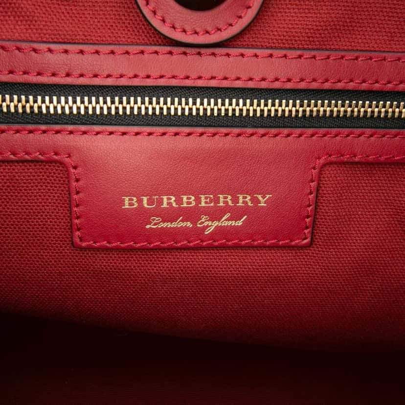Burberry Small Haymarket Check Canvas Canterbury Tote Brown Canvas Good condition - Box View