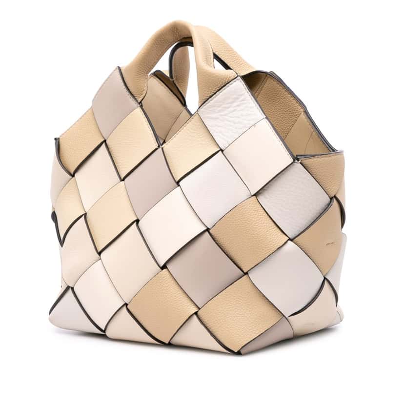 Loewe Small Woven Leather Surplus Basket Bag Brown Leather Good condition - Back View