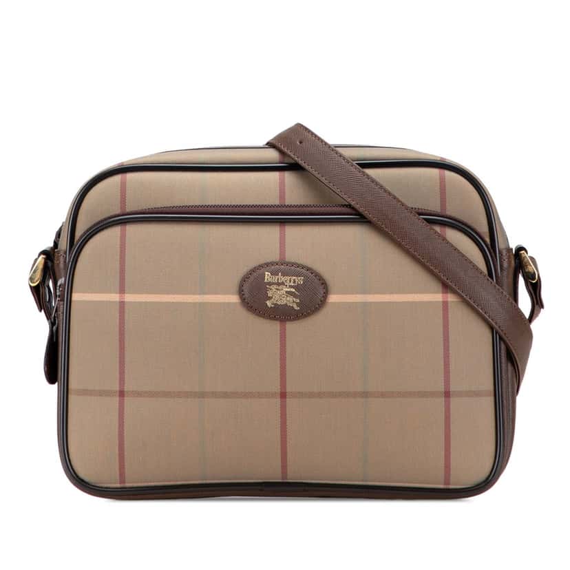 Burberry Vintage Check Canvas Crossbody Brown Canvas Good condition - Front View