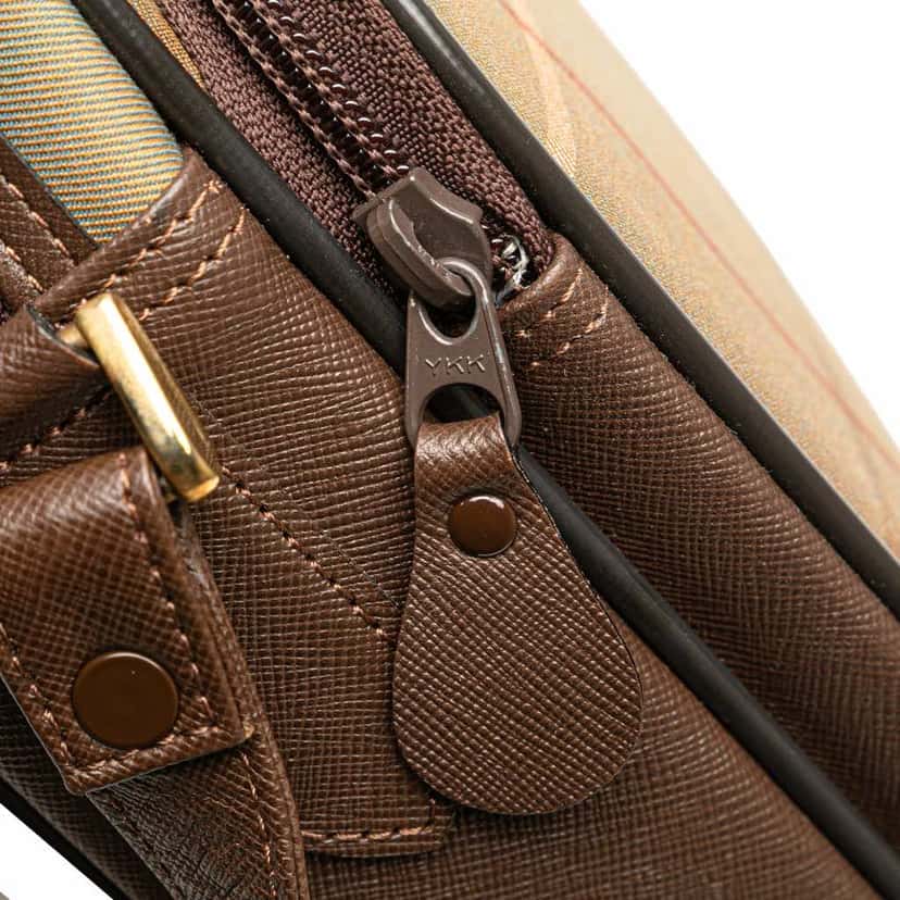 Burberry Vintage Check Canvas Crossbody Brown Canvas Good condition - Box View