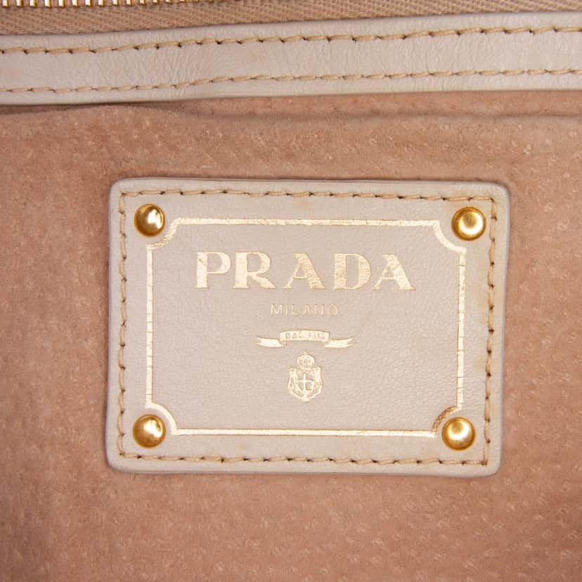 Prada Soft Calf Open Convertible Tote Grey Leather Good condition - Box View