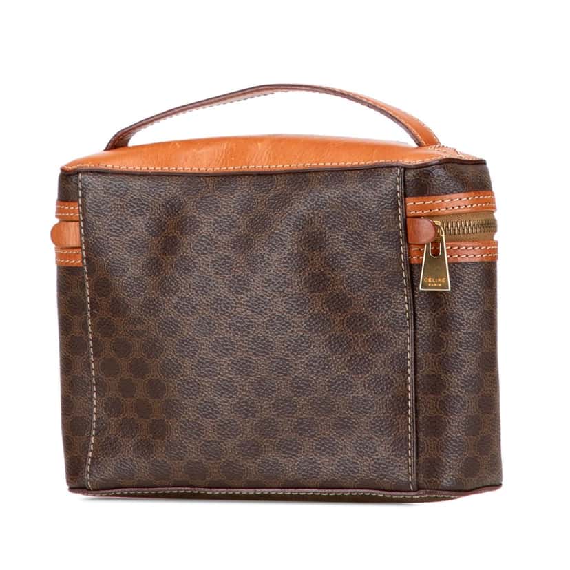 Celine Macadam Coated Canvas Vanity Bag Brown Canvas Good condition - Back View