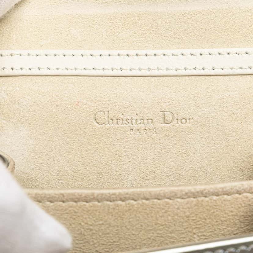 Dior Metallic Studded Calfskin Vertical Diorama Silver Leather Good condition - Box View