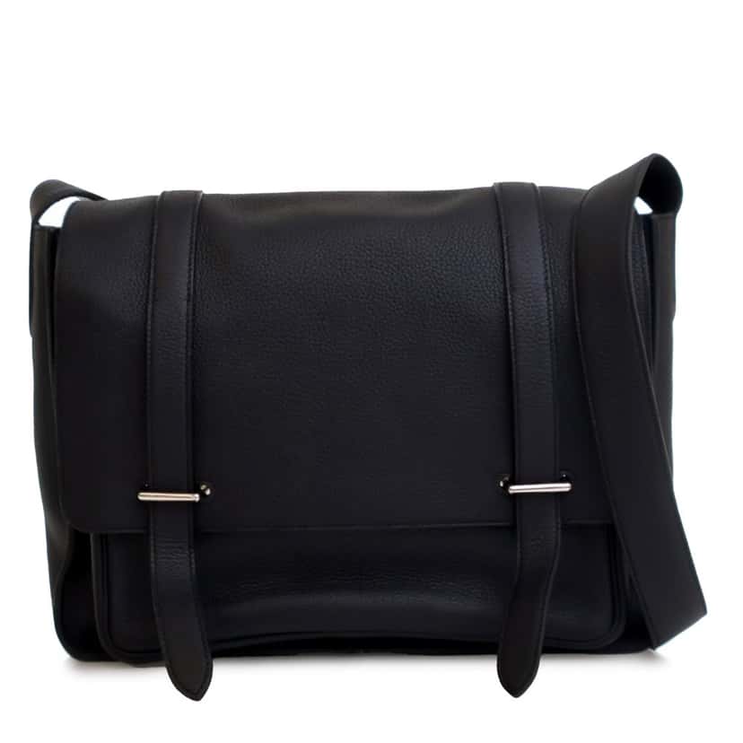 Hermès Clemence Steve Caporal 35 Black Leather Good condition - Front View
