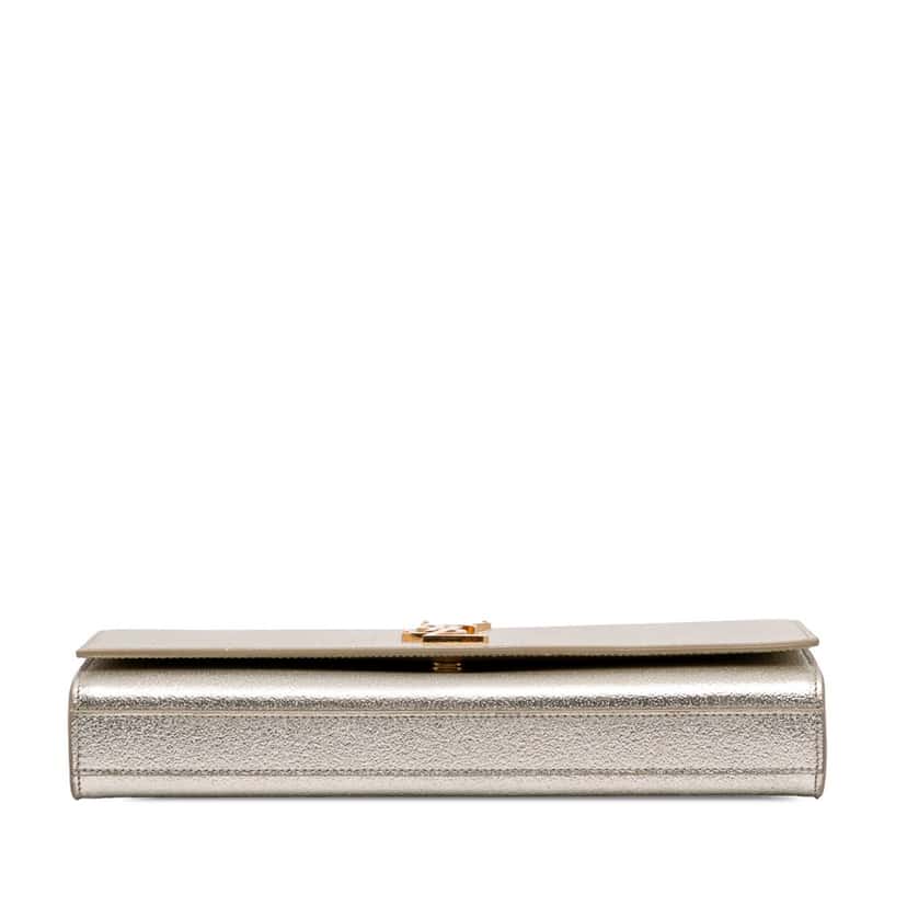 Saint Laurent Metallic Calfskin Cassandre Clutch Gold Leather Good condition - Inside View