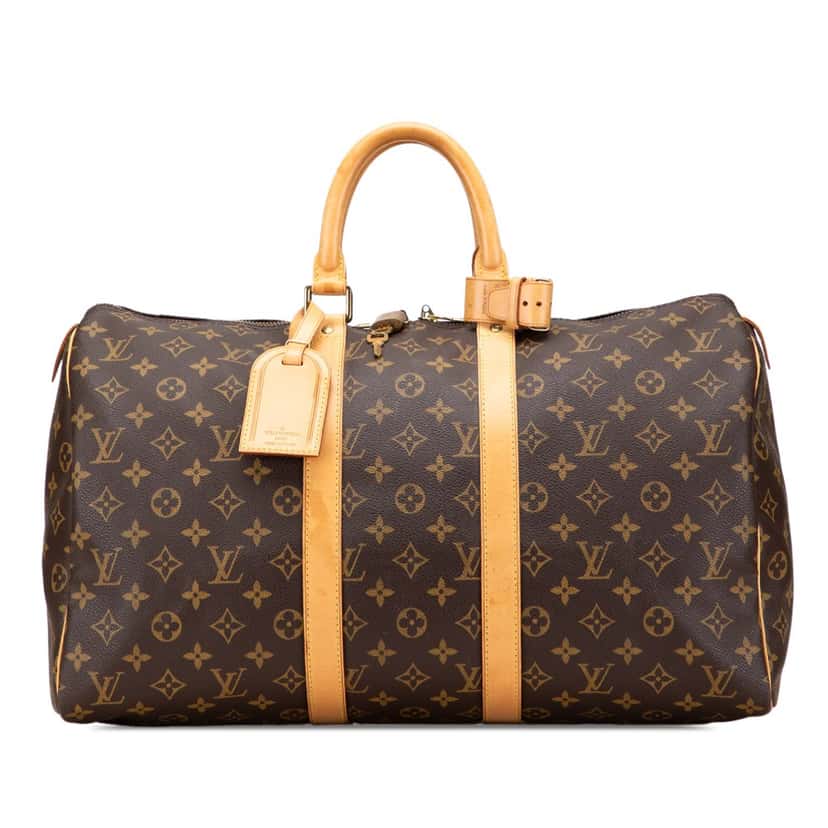 Louis Vuitton Monogram Keepall 45 Brown Canvas Fair condition - Front View