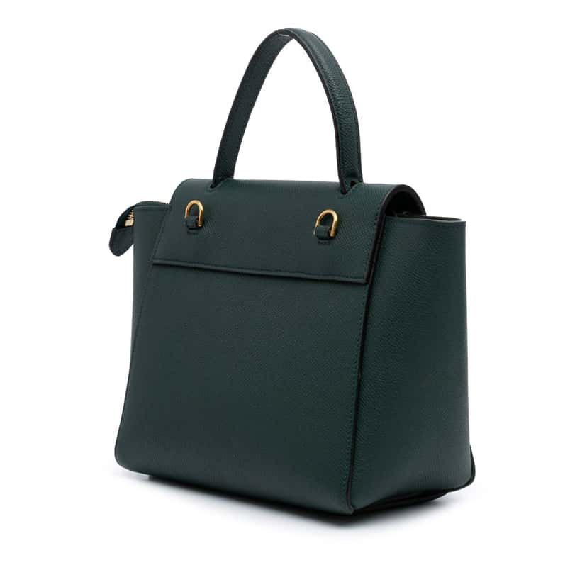 Celine Nano Grained Calfskin Belt Bag Green Leather Good condition - Back View