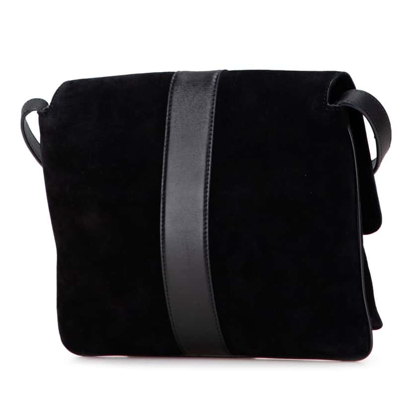 Gucci Medium Suede Arli Crossbody Black Leather Very good condition - Back View