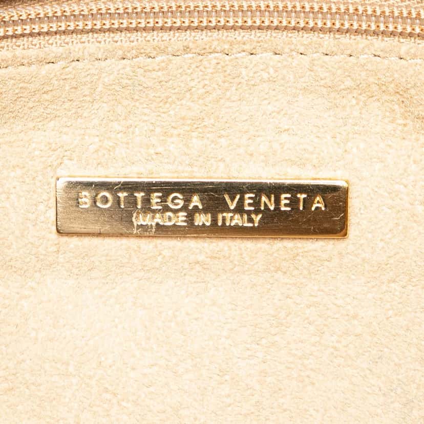 Bottega Veneta Small Metallic Leather Intrecciato Shoulder Bag Brown Leather Good condition - Box View