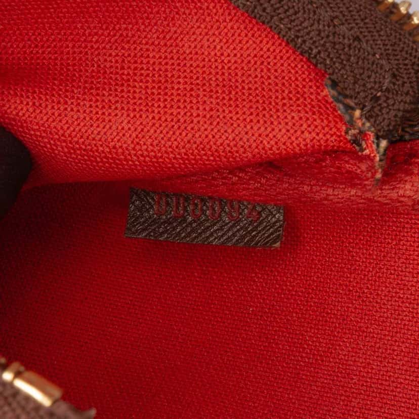 Louis Vuitton Damier Ebene Mini Pochette Accessoires Brown Canvas Good condition - Box View
