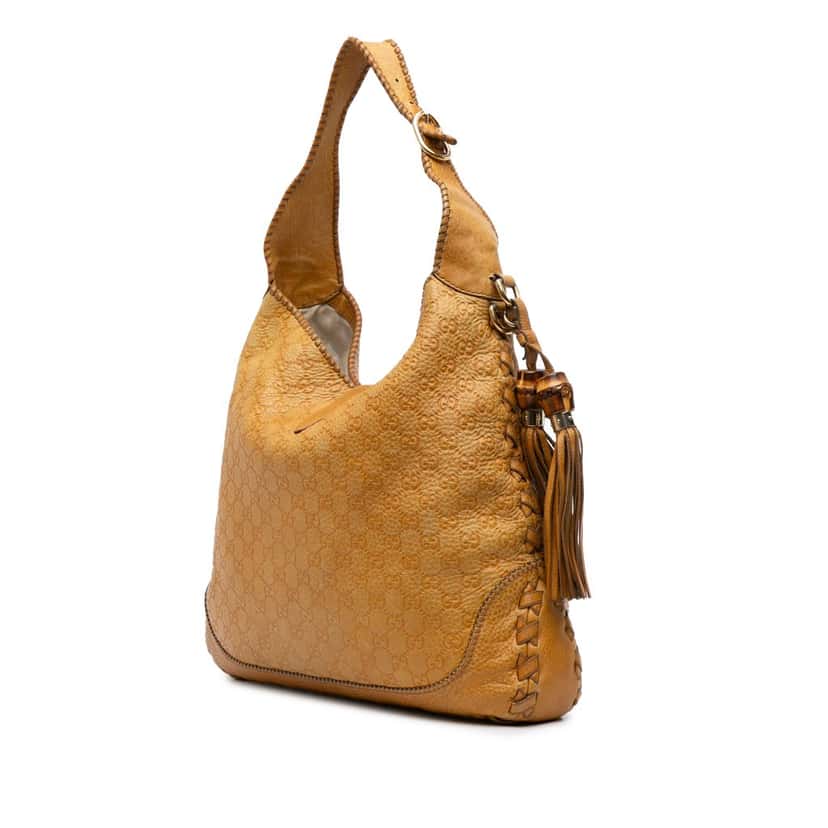 Gucci Large Guccissima New Jackie Satchel Brown Leather Good condition - Back View
