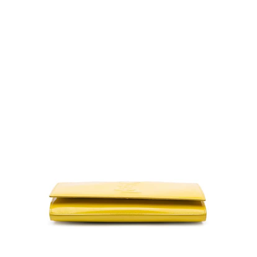 Yves Saint Laurent Patent Belle Du Jour Clutch Yellow Leather Good condition - Inside View