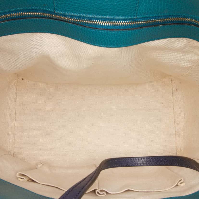 Gucci Small Leather Swing Tote Blue Leather Good condition - Model View