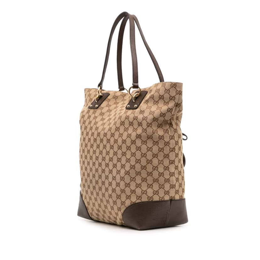 Gucci Large GG Canvas GG Charm Tote Brown Canvas Good condition - Back View