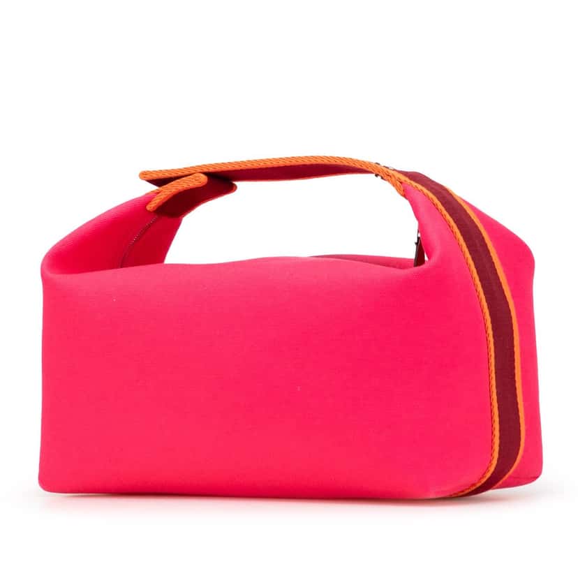 Hermès Large Canvas Bride A Brac Pink Canvas Good condition - Back View