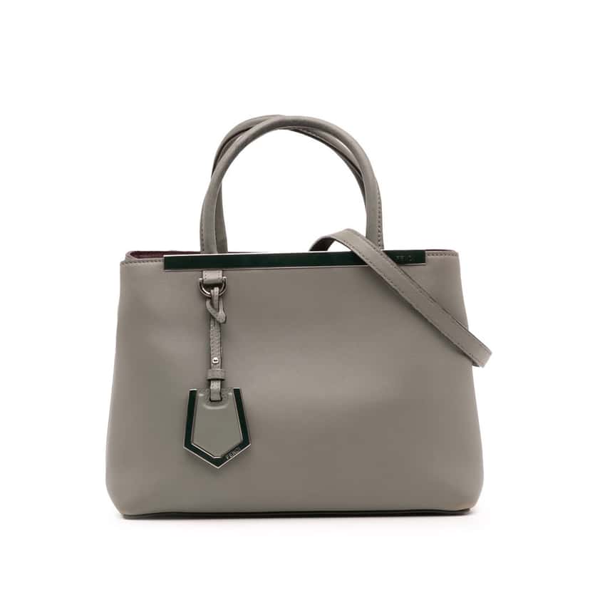 Fendi Petite Leather 2Jours Satchel Grey Leather Fair condition - Front View