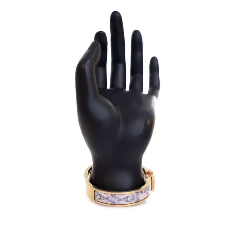 Hermès Enamel Grand Apparat Remix Clic H Bracelet PM White Good condition - Model View