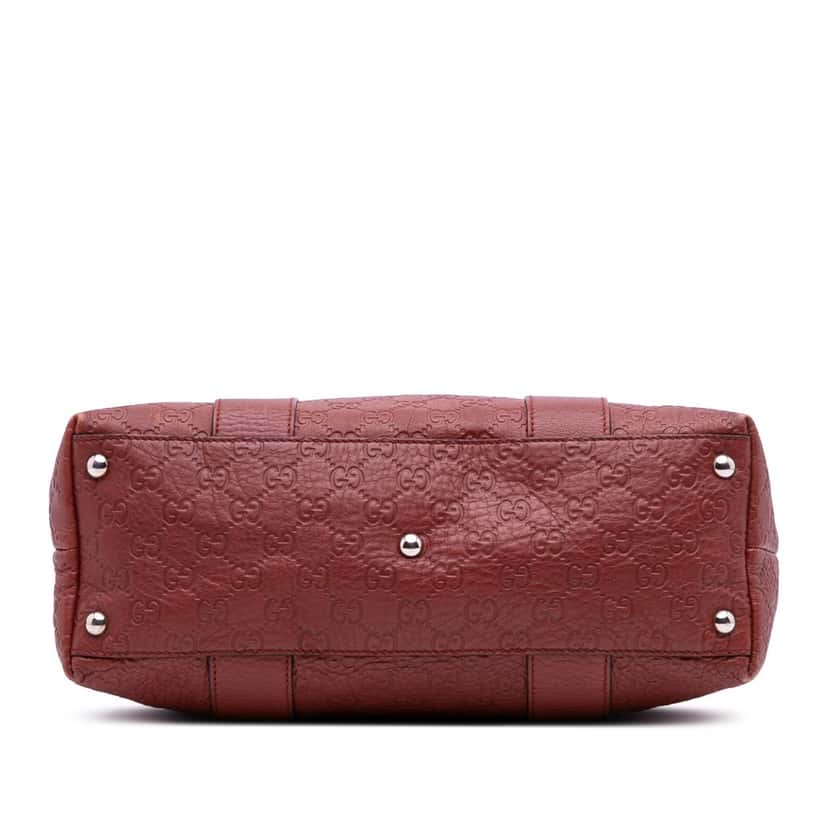 Gucci Guccissima Tender Bamboo Bar Tote Red Leather Good condition - Inside View