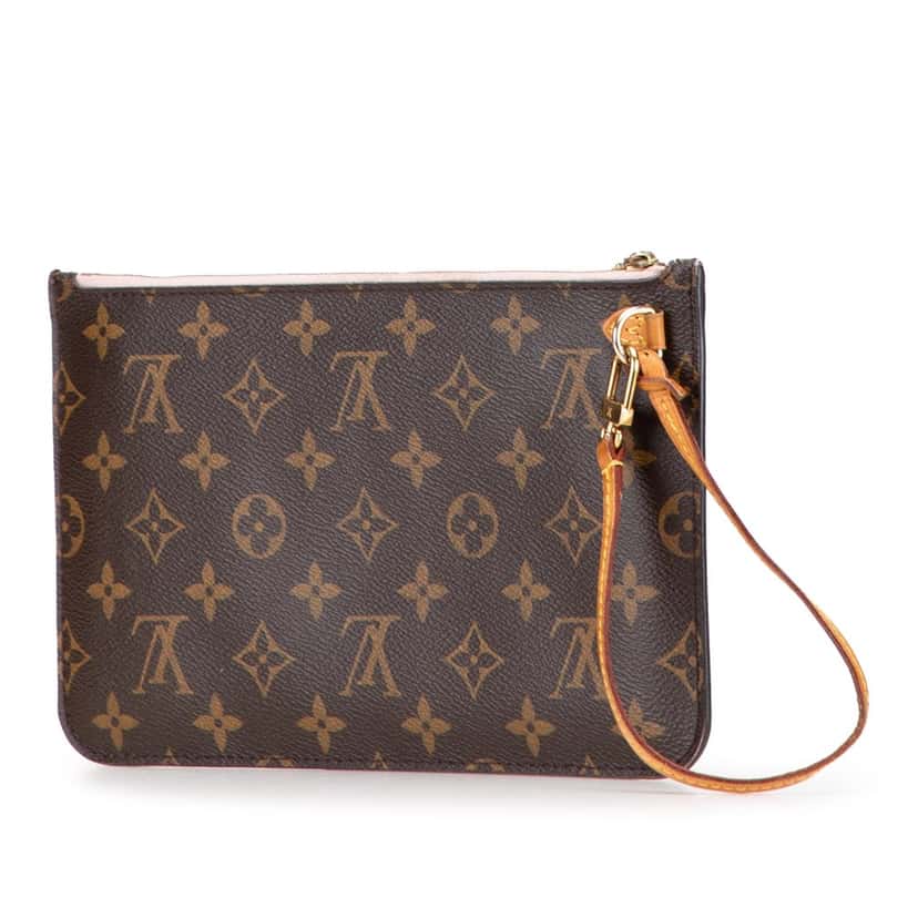 Louis Vuitton Monogram Neverfull Pouch Brown Canvas Good condition - Back View