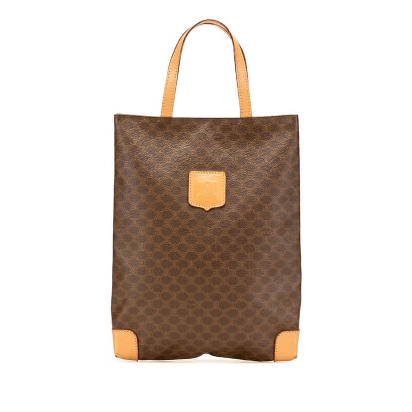 Celine Macadam Coated Canvas Tote Brown Canvas Good condition - Front View