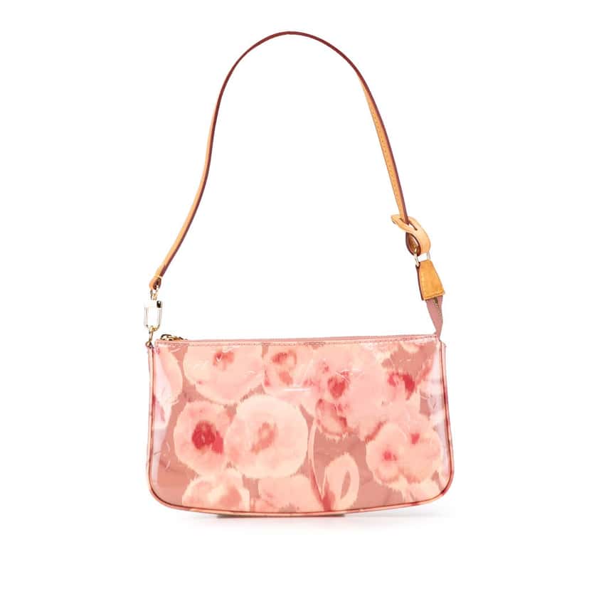 Louis Vuitton Monogram Vernis Ikat Pochette Accessoires Pink Leather Good condition - Front View