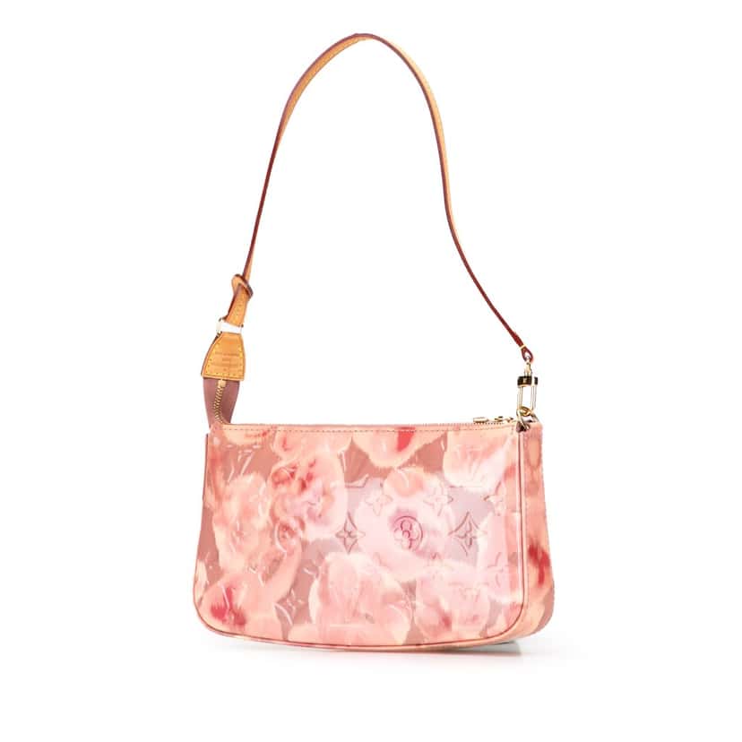 Louis Vuitton Monogram Vernis Ikat Pochette Accessoires Pink Leather Good condition - Back View