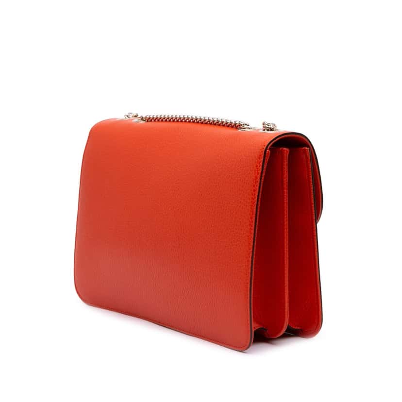 Gucci Medium Dollar Calfskin Interlocking G Crossbody Orange Leather Good condition - Back View