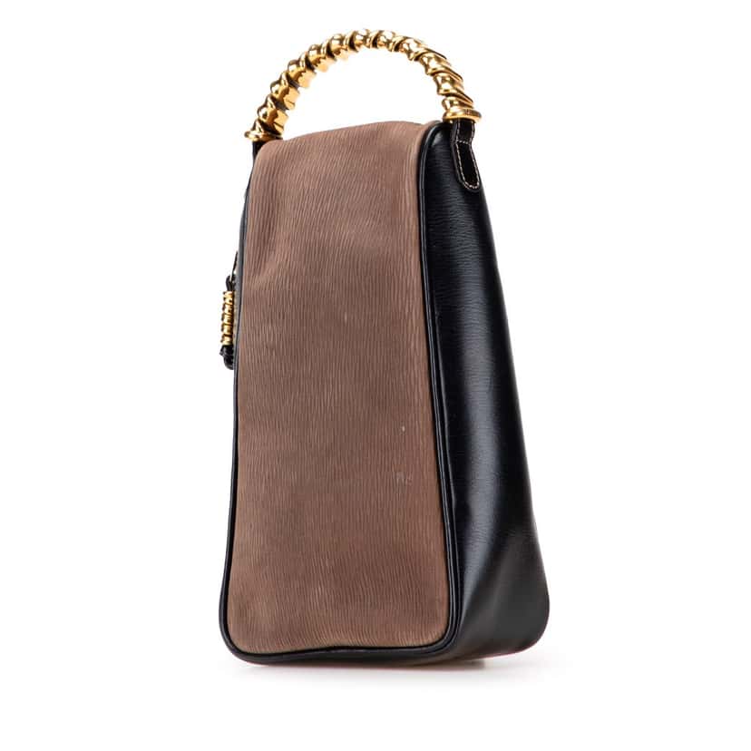Loewe Leather Velasquez Twist Top Handle Bag Brown Leather Good condition - Back View