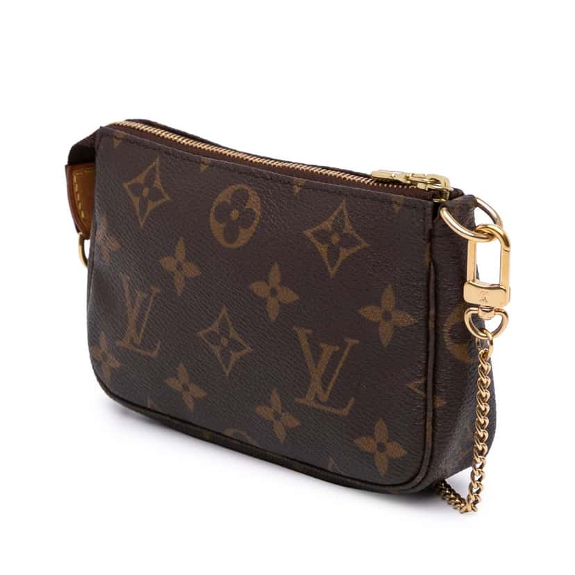 Louis Vuitton Monogram Mini Pochette Accessoires Brown Canvas Good condition - Back View