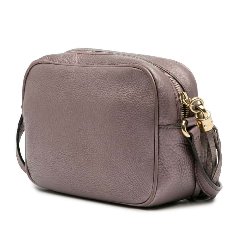 Gucci Metallic Leather Soho Disco Crossbody Purple Leather Good condition - Back View