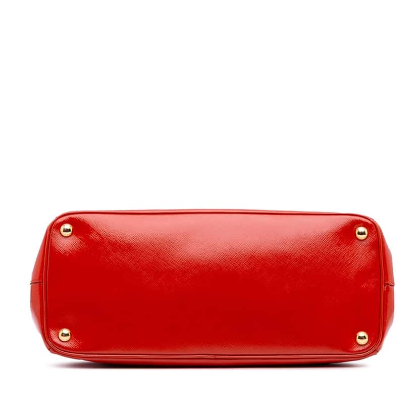 Prada Medium Saffiano Vernice Galleria Double Zip Satchel Red Leather Good condition - Inside View