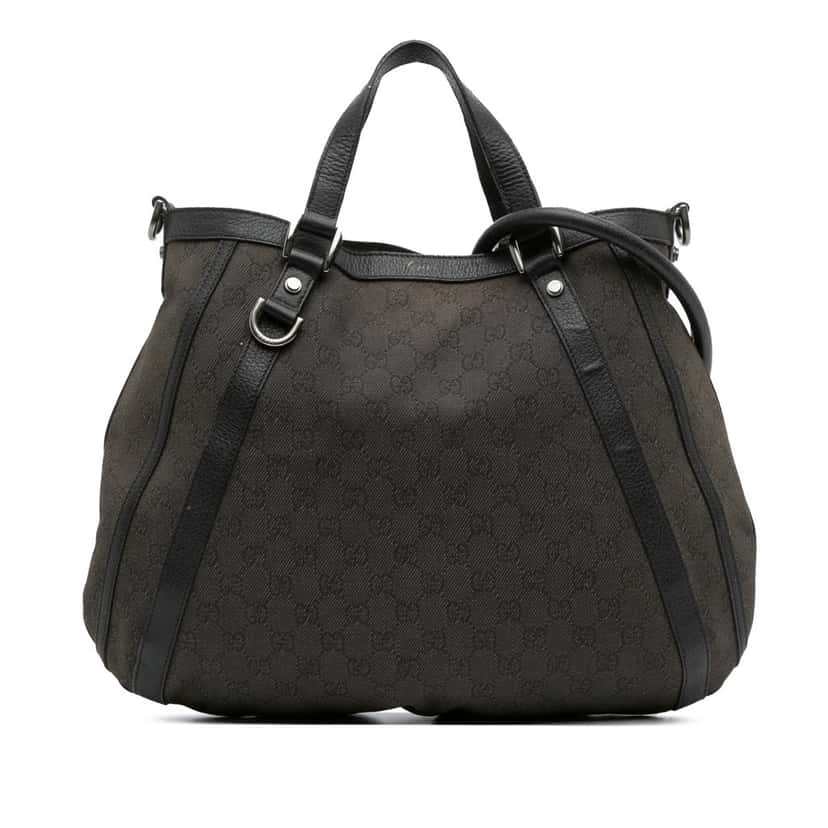 Gucci GG Denim Abbey D Ring Satchel Grey Denim Good condition - Front View